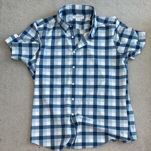 Mizzen+Main Blue and White Checkered Shirt